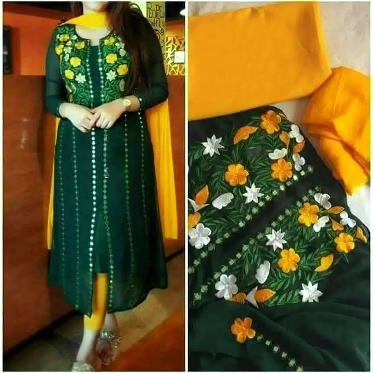 Indian Excellent Georgette Embroidery Salwar Kameez for Women [3 piece] - Dress For Girls