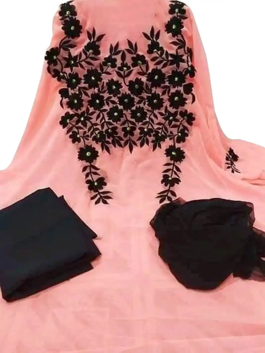 Indian Excellent Georgette Embroidery Salwar Kameez for Women [3 piece] - Dress For Girls