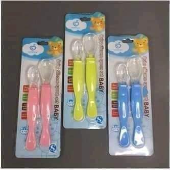 Silicone Feeding Spoon For Baby ((2 pcs))
