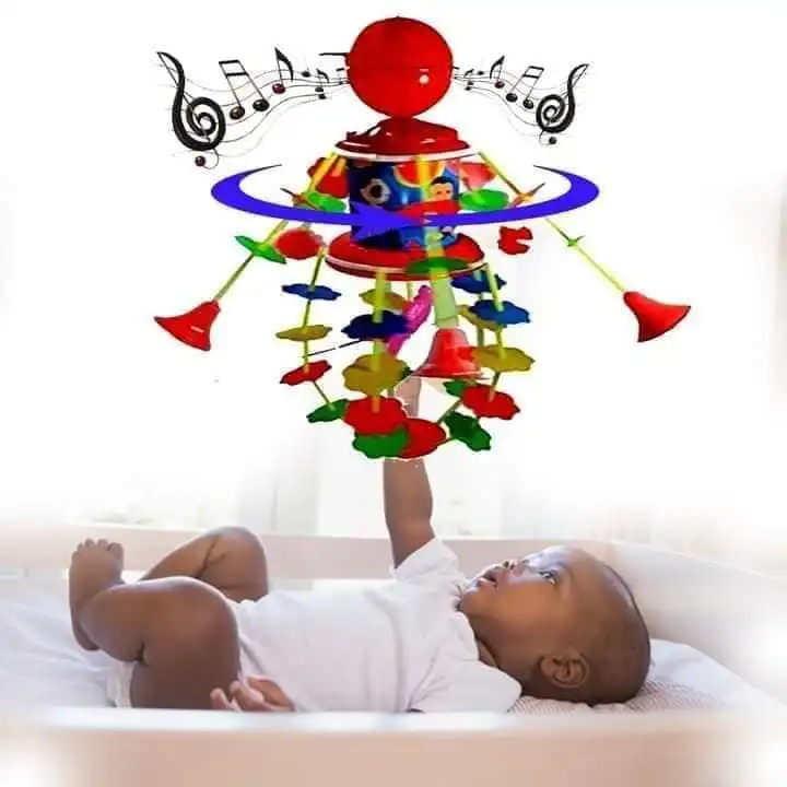 Rotating Bed Bell Toy with Music-Multi-Color