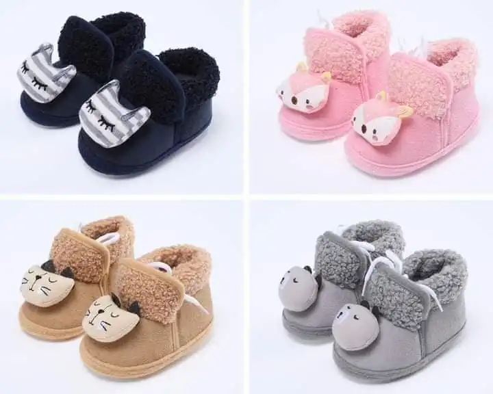 0-18Months Winter Newborn Baby Cotton Booties Non-Slip Sole Toddler Boys Girls First Walkers Infant Warm Fleece Shoes Snow Boots