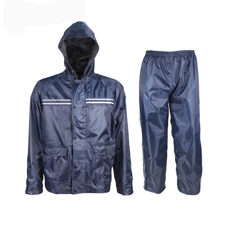 Rain Coats for Men Waterproof Jacket and Pant with Bag blue