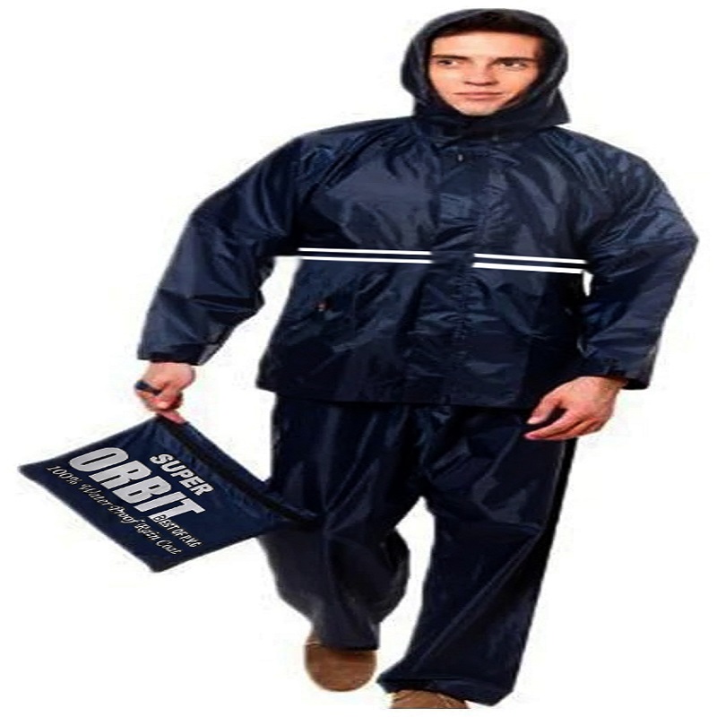 Rain Coats for Men Waterproof Jacket and Pant with Bag blue