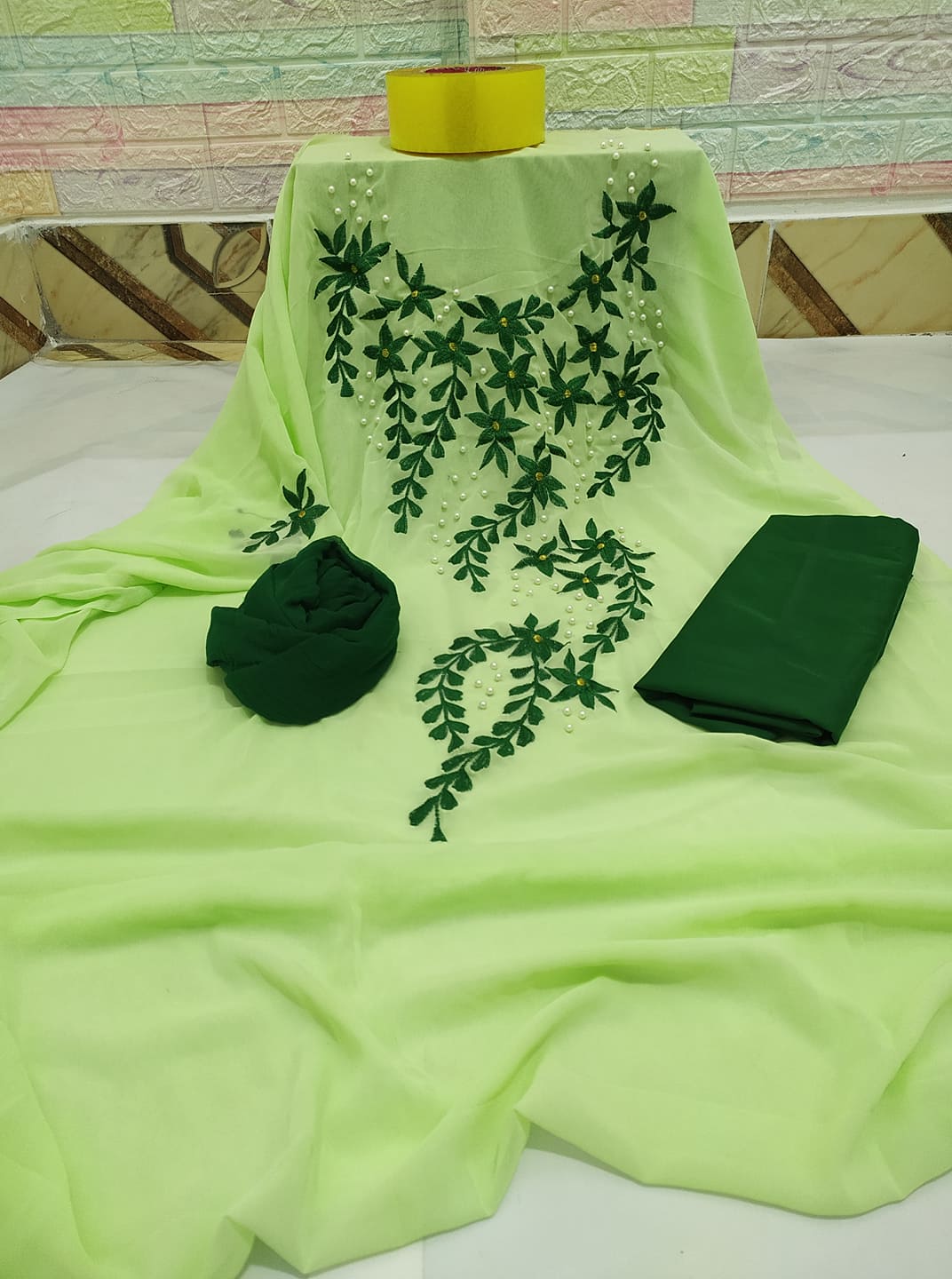 Unstiched Three Piece Embroidery Kurtis/ Salwar for Women- 3piece - Dress For Girls - 3 Pice Dress - Three Piece