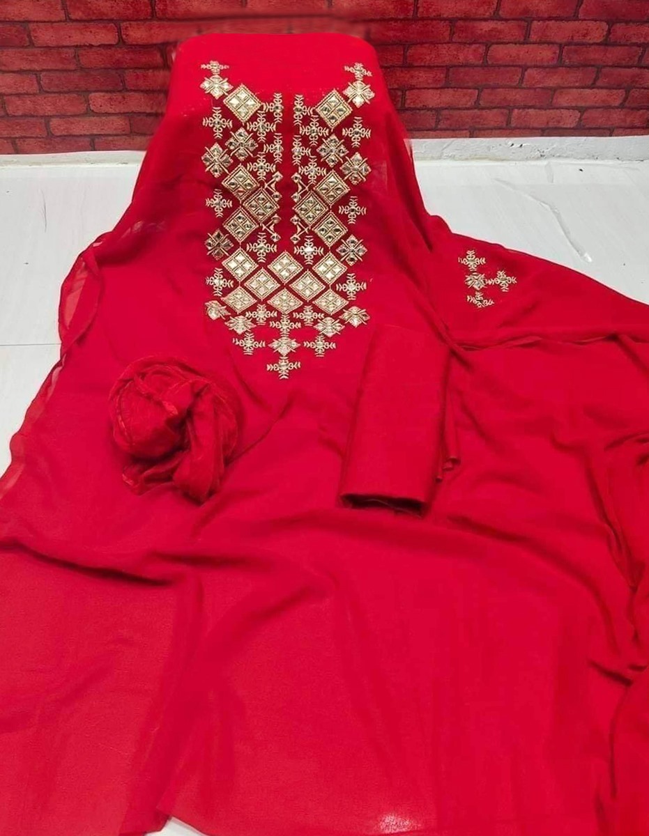 Unstiched Three Piece Embroidery Kurtis/ Salwar for Women- 3piece - Dress For Girls - 3 Pice Dress - Three Piece