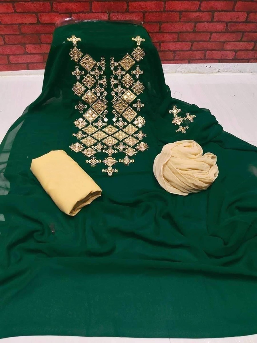 Unstiched Three Piece Embroidery Kurtis/ Salwar for Women- 3piece - Dress For Girls - 3 Pice Dress - Three Piece