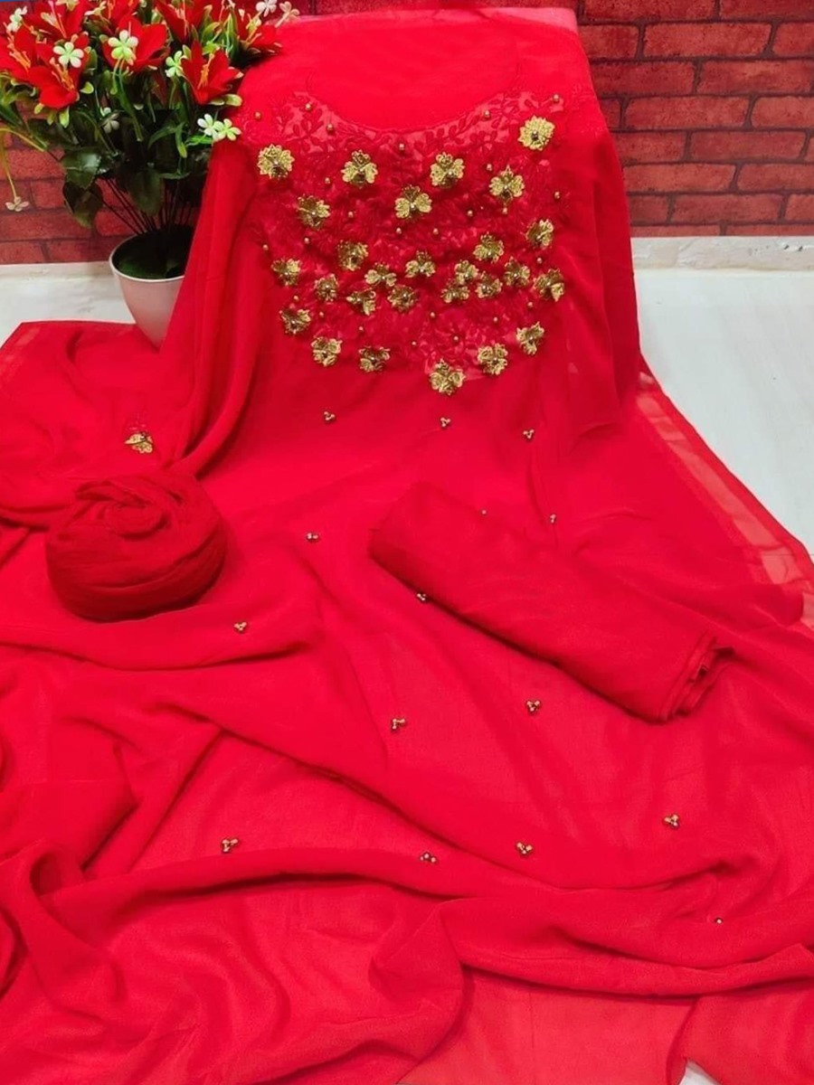 Unstiched Three Piece Embroidery Kurtis/ Salwar for Women- 3piece - Dress For Girls - 3 Pice Dress - Three Piece