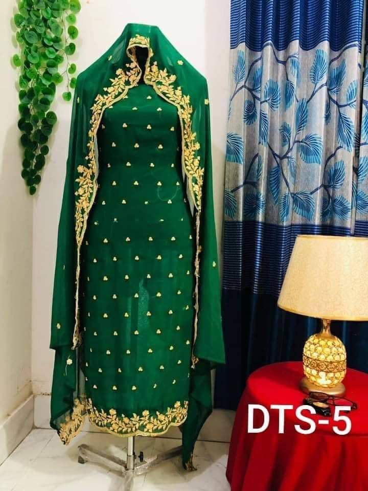 Georgette Embroidery Work Salwar Kameez For Women - Dress For Girls - Dress For Girls - 4 Pice Dress - Four Piece