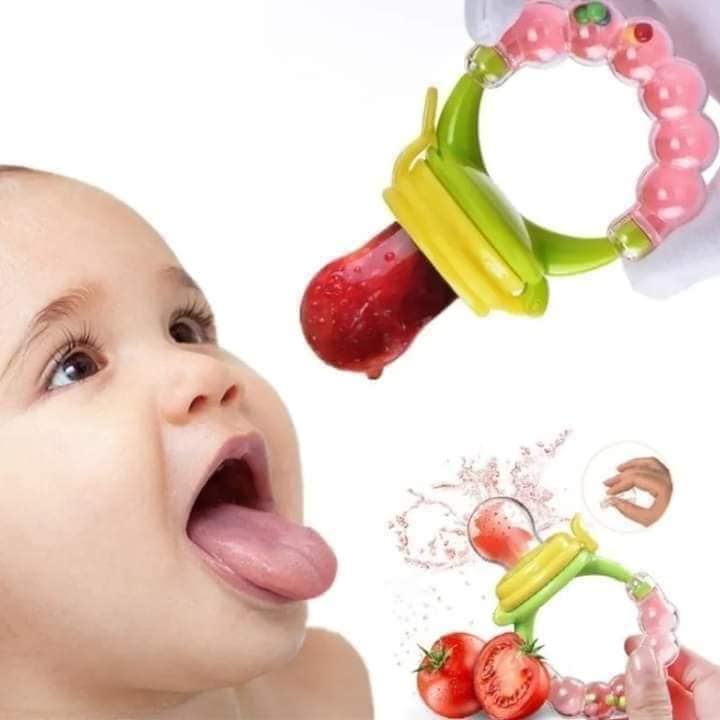Baby Food Nibbler Feeding Spoon Bell Ring Juice Extractor Pacifier Chew Silicone Gum Fruit Vegetable Bite Eat Auxiliary Bottles