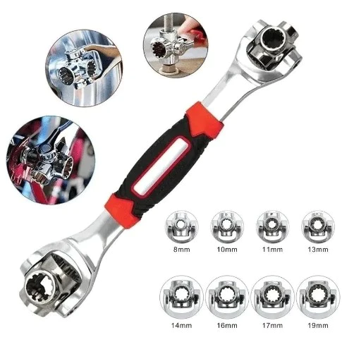 360 Degree Multipurpose Tiger Wrench 8 in 1 Tools Socket Works Universal Ratchet Spline Bolts Torx Sleeve Rotation Hand Tools